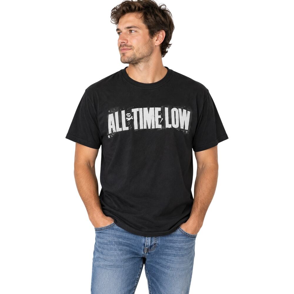 All Time Low Band T-Shirt Gildan Heavy Cotton Black Size Large
